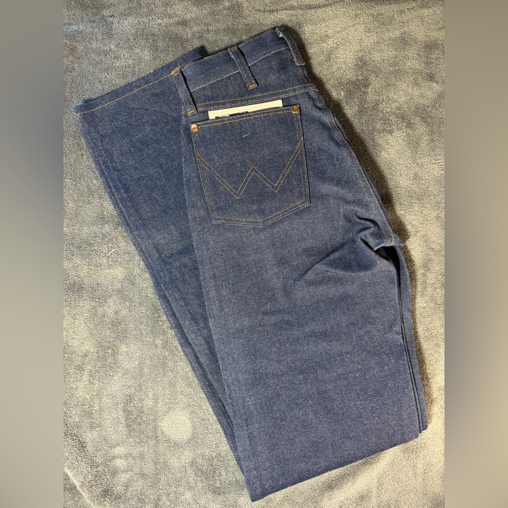 Wrangler Men's Classic Stiff Blue Cowboy Cut Jeans - Picture 2 of 4
